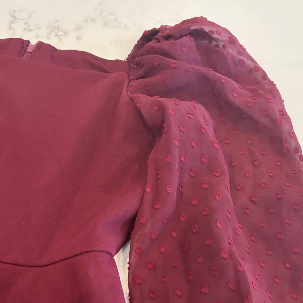 NWOT Rare Editions Maroon Kids Dress with Long Sleeves